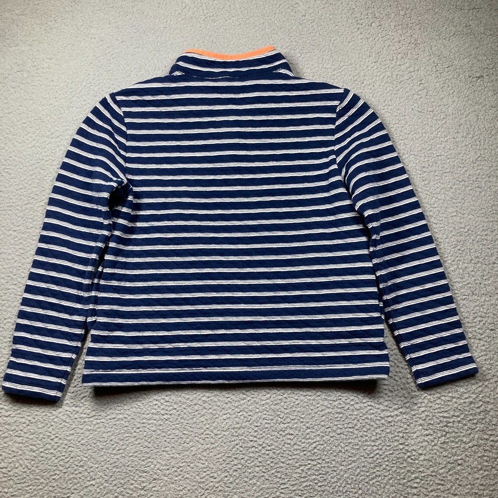 Lands' End Sweatshirt Women's Small Blue Stripe Nautical Long Sleeve Quilted - Picture 11 of 12